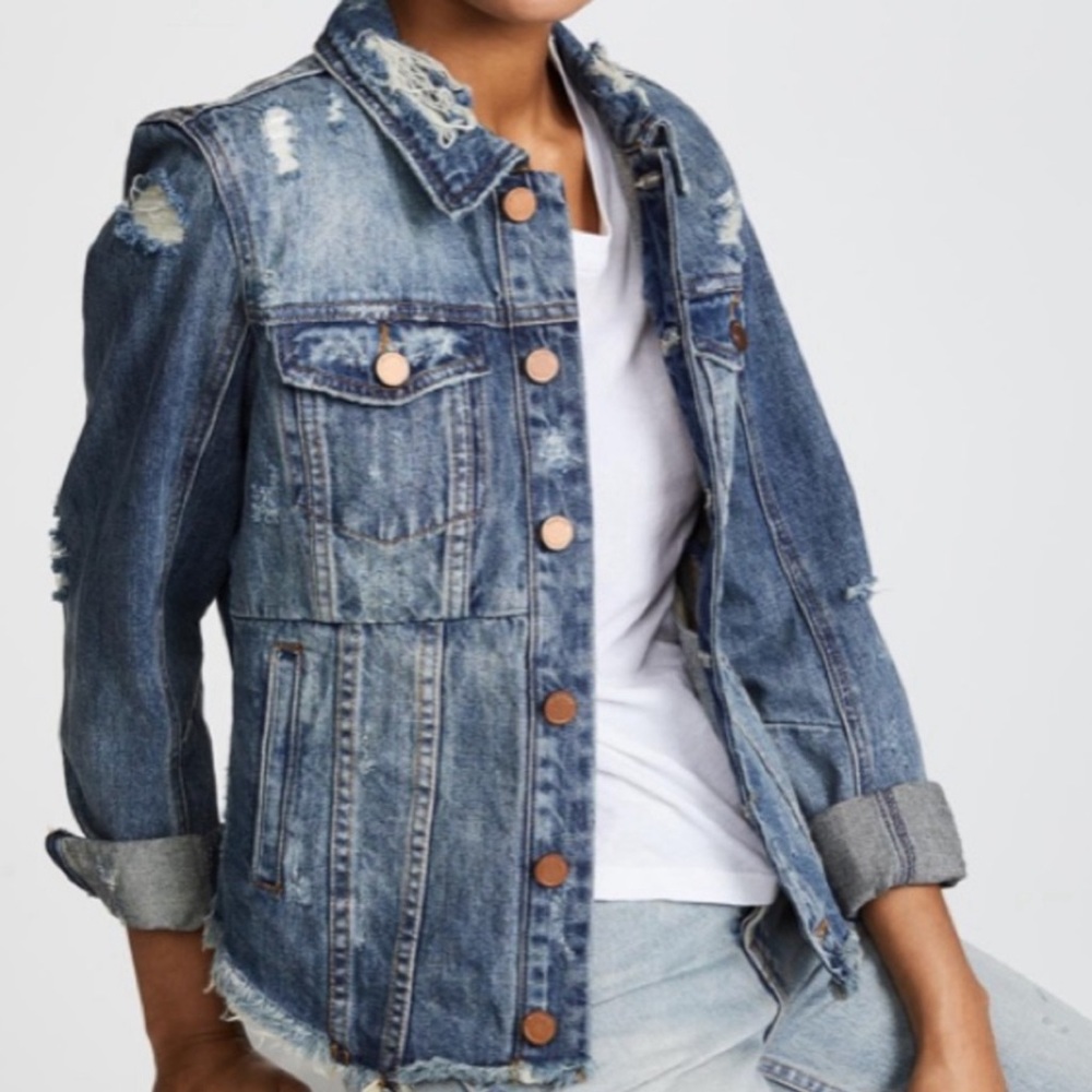 Distressed BlankNYC Denim Blue Jean Jacket nwot small